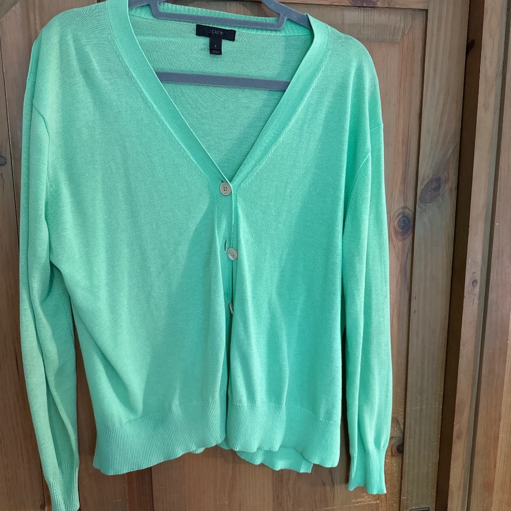 J Crew 5 button cardigan bight green